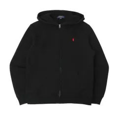 ポロラルフローレン ブラック コットン ポリ フードジップアップのサムネイル