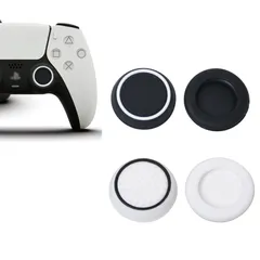 新品 LeTradeJP Switch コントローラー スティックキャップ 4個セット 親指 スティックカバー シリコン PS5/PS4/PS3/Xboxコントローラーに対応できる (ブラック 2枚 + ホワイト 2枚)のサムネイル