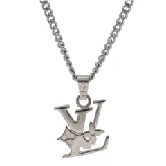 【中古】 LOUIS VUITTON ルイヴィトン ペンダント･モノグラム ロウ M02254 シルバー LVロゴ ネックレス 26006527DSのサムネイル