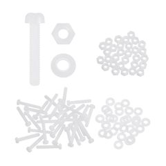 新品 uxcell 十字穴付ボルト ナット ワッシャー セット 30組 ナイロン(PA66)製 M2.5*15mm ナイロン プラスチック 座金組込み十字穴付なべ小ねじ 絶縁 軽量 ホワイトのサムネイル