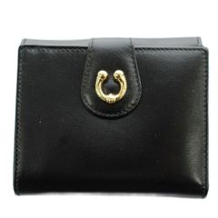 グッチ がまぐち コンパクト二つ折り財布 ゴールド金具 ブラックレザー