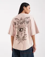 オールセインツ レディース トップス Tシャツ グラフィック AllSaints covenant back graphic amelie tshirt in dusty pink ピンクのサムネイル