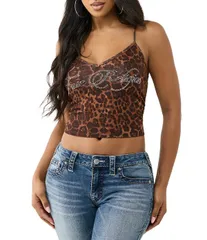 トゥルーレリジョン レディース トップス シャツ Vネック プリント ノースリーブ True Religion Crystaleopard Print VNeck Sleeveless Coordinのサムネイル