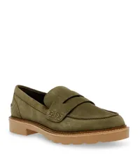 アンクライン レディース シューズ パンプス ローファー Anne Klein Womens Emmylou Lug Sole Loafers Olive オリーブのサムネイル