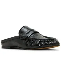 スティーブ マデン レディース シューズ パンプス ローファー Steve Madden Womens Rafe Tailored SlipOn Loafer Mules Black Shiny ブラのサムネイル