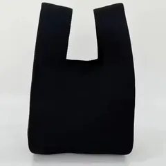 ニットトートバッグ　ミニバッグ　ニットバッグ　シンプル　韓国　ブラック　黒のサムネイル