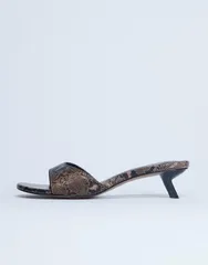 トップショップ レディース シューズ サンダル ヒール Topshop Ivee kitten heel mule in natural snake SNAKEのサムネイル
