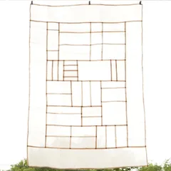韓国絹織物 オクサ・玉紗 100%使用 ライトベージュ ポジャギ チョガッポ 横58×縦85cm ハンドメイド カーテン シルクのサムネイル