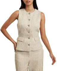 テッドベーカー レディース アウター コート Ted Baker Vulpaw Boucle Waistcoat Ivory アイボリーのサムネイル