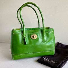 希少カラー vintage COACH Eldridge Hobo グリーン Rare Vintage Coach Eldridge Hobo Bag Red Leather Shoulder Bag