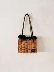 【美品】ebagos.　カゴバッグ　小　黒　リネン被せ  Ladies and gentlemen　のサムネイル