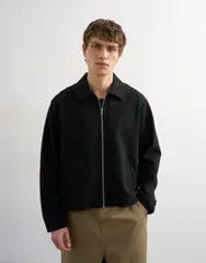 トップマン メンズ アウター パーカー・スウェット ジャージー ジャケット Topman premium boxy fit jersey jacket Black ブラックのサムネイル