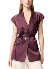 ピンコ レディース アウター ジャケット・ブルゾン サテン ノースリーブ PINKO Satin Sleeveless Jacketop R57のサムネイル