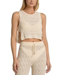 エラン レディース トップス シャツ ニット Elan Pointelle Knitop Swim CoverUp Naturalのサムネイル