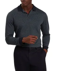 テッドベーカー メンズ トップス ポロシャツ Ted Baker Durand Geo Jacquard Polo Shirt Navy ネイビーのサムネイル