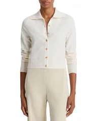 ヴィンス レディース アウター カーディガン ポロシャツ セーター Vince Button Front Polo Cardigan Sweater Off White オフホワイトのサムネイル