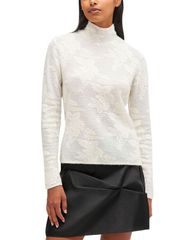 ガニー レディース トップス シャツ タートルネック シアー GANNI Sheer Flower Jacquard Turtleneck Top Egret