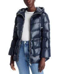 ヘルノ レディース アウター ジャケット・ブルゾン フーデッドジャケット Herno Ultralight Fingertip Hooded Jacket Blue Navy ネイビーのサムネイル