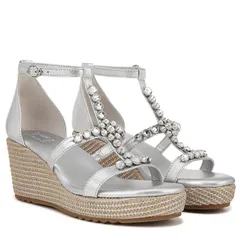 ナチュライザー レディース シューズ ヒール アンクル Naturalizer Serenankle Strapsilver Leather シルバーのサムネイル