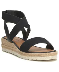 ラッキーブランド レディース シューズ サンダル Lucky Brand Womens Thimba Espadrille Wedge Sandals Black Linen ブラックのサムネイル