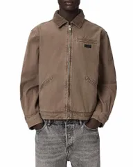 オールセインツ メンズ アウター ジャケット・ブルゾン ALLSAINTS Korey Canvas Jacket Mire Brown ブラウンのサムネイル
