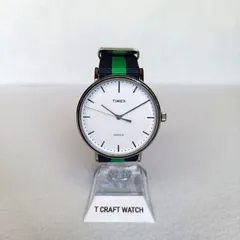 【中古品】動作確認・軽整備済み TIMEX フェアフィールド 海外モデル 紺&グリーンバンド腕時計【型番】TW2P90800のサムネイル