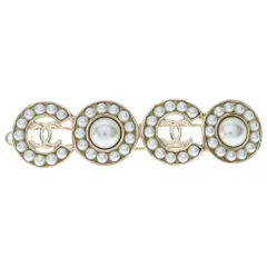 CHANEL (シャネル) ココマーク バレッタ ヘアクリップ パール ホワイト×ゴールド GP B21Pのサムネイル