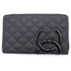 CHANEL (シャネル) カンボン オーガナイザー ロングウォレット 長財布 カードケース ブラック レザー A26710のサムネイル