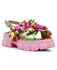 ベッツィジョンソン レディース シューズ サンダル Betsey Johnson Womens Jeromy Flower Lug Sole Sandals Green Floral Multi グリのサムネイル