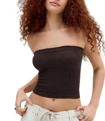 アーバンアウトフィッターズ レディース トップス シャツ フラワー柄 ニット フラワー BDG Urban Outfitters Floral Tapestry Knit Bandeau Top Blのサムネイル