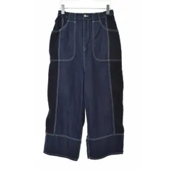 【tumugu】TB25327 10oz デニムリラックスワイドパンツデニムパンツのサムネイル