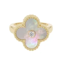 ヴァンクリーフ&アーペル リング ヴィンテージ アルハンブラ マザーオブパール/ダイヤ 1P 0.05ct K18YG サイズ46 VCARA41100のサムネイル