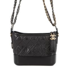 CHANEL ブラック キルティングショルダーバッグad - メルカリ