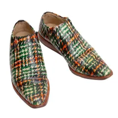 ジュンヤワタナベ コムデギャルソンJUNYA WATANABE COMME des GARCONS ツイードコーティングサイドゴアシューズ 緑オレンジ白23cmのサムネイル