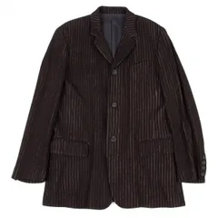 ジャンポールゴルチエ オムJean Paul GAULTIER HOMME ウールレーヨンストライプ織り2Bジャケット 焦げ茶48のサムネイル