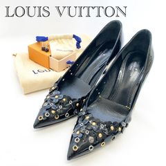 Louis Vuitton パンプス ブラック ゴールド金具 - メルカリ