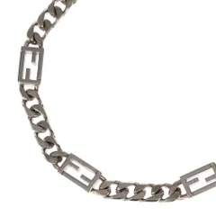 FENDI (フェンディ) バゲット FFロゴ チェーン ネックレス シルバー 1A2423のサムネイル