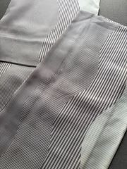 単衣 夏物 小千谷縮 更紗 グレー - メルカリ
