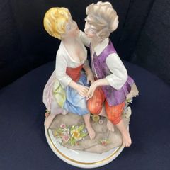 管552☆イタリア製☆アンティーク調☆西洋陶器☆フィギュリン貴族