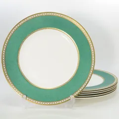 ウエッジウッド ディナープレート■ユーランダー パウダーグリーン WEDGWOOD 6枚セット 27cm 洋食器 1級品のサムネイル