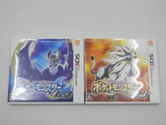 ■【ポケカ1枚付】ポケットモンスター サン＆ムーン ゲームソフト 2点セット  ニンテンドー3DS ポケカ カビゴン ポケモン 中古品(030)のサムネイル