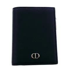 Christian Dior クリスチャンディオール CD Icon 二つ折りウォレット 二つ折り財布 2ESBC319 メンズ レザー ブラック 中古のサムネイル