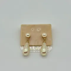 【美品】ディオール Christian Dior フェイクパール装飾 ゴールドピアス レディースアクセサリー Aランクのサムネイル