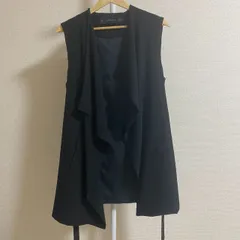 【ZARA BASIC ザラベーシック】レディース アウター ドレープベスト ブラック Sサイズ　1/10のサムネイル
