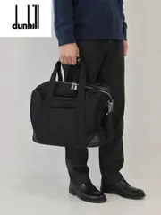 ●ダンヒル dunhill　ビジネスバッグ　2wayバッグ/mo-A-215-6130-2.4/ショルダー付/黒/正規品/本物/高品質ナイロン/書類/PC/固定/機能的 ナイロン製の黒いビジネスバッグ、ショルダーストラップ付き。のサムネイル