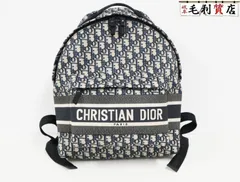DIOR ディオール オブリーク ジャガードロゴ バックパック リュック CDLM6104STZQ ネイビー 極上美品 バッグのサムネイル