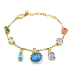 SWAROVSKI(スワロフスキー) ブレスレット美品  - ゴールド×ブルー×マルチのサムネイル