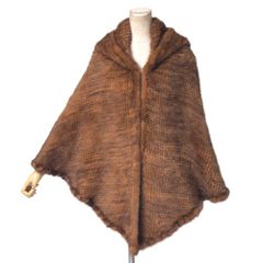 Mink ミンク ポンチョ ミンクヤーン ケープ 毛皮 フード ショール LA FIORENTINA ブランド古着【中古】20260630/RB0018のサムネイル