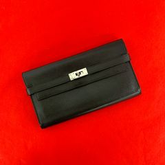 美品♪HERMES エルメス ケリーウォレット リザード 正規品 黒 L刻印 激レア】HERMES エルメス ケリーウォレット リザード 正規品 黒 L刻印