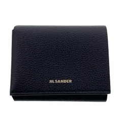 JIL SANDER ジルサンダー オリガミ コンパクトウォレット 三つ折り財布 メンズ レザー ブラック 中古のサムネイル